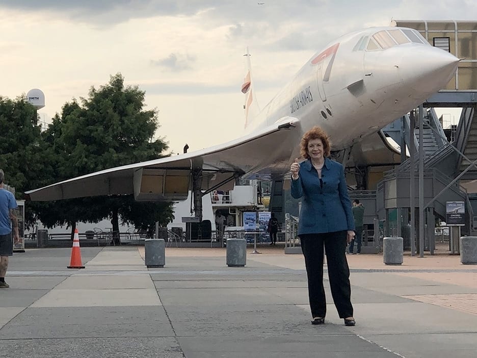 Concorde Jennifer on the deck of The Intrepid