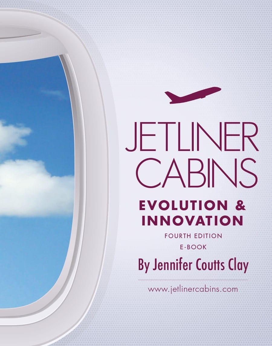 Aircraft interior designs are the subject of the Jetliner Cabins eBook by aircraft cabin expert Jennifer Coutts Clay